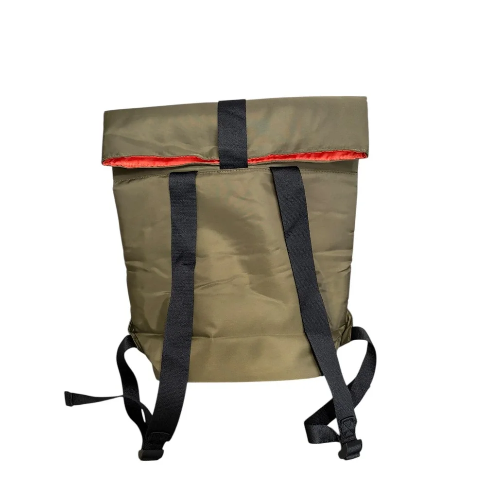 NWOT Jean Paul Gaultier Olive Green Roll-Top‎ Nylon Unisex OS Backpack